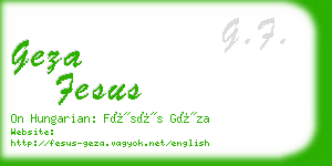 geza fesus business card